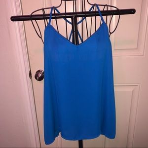 Abercrombie blue flowy tank